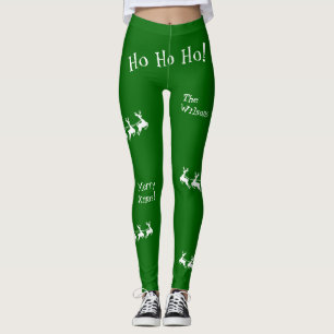 Ho Ho Ho God jul med Santa, Grönt Leggings