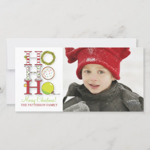 HO HO HO God jul Photo Hälsning Julkort