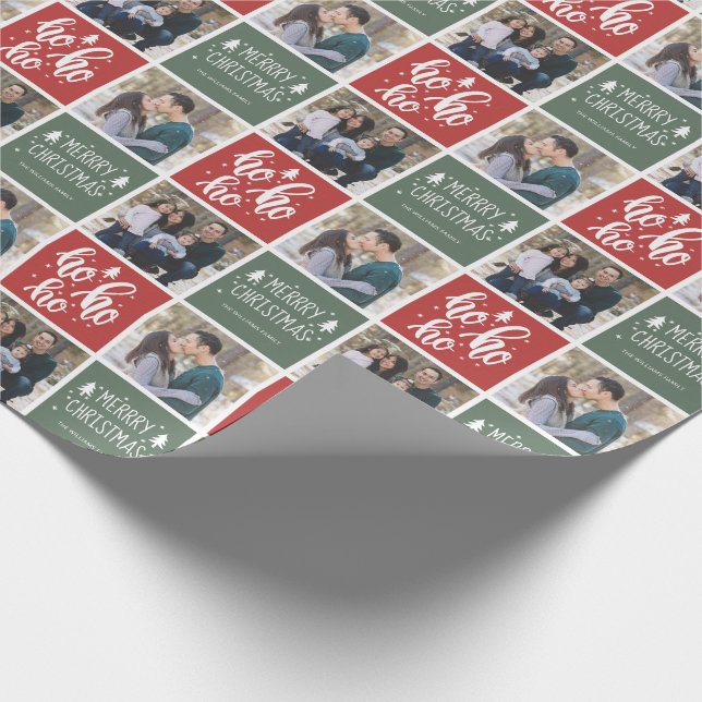 Ho Ho Ho God jul Photo Wrapping Papper Presentpapper (Hörn)