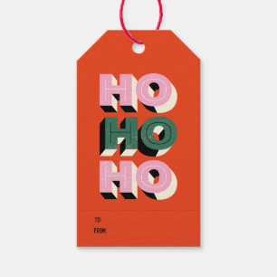 HO HO HO GOD JUL PRESENTETIKETT