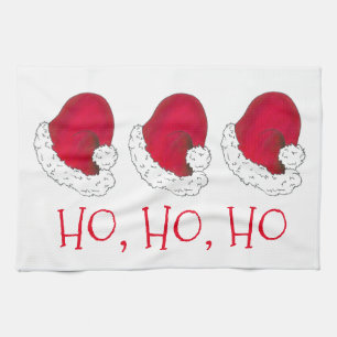 Ho Ho Ho God jul Red Jultomten Hat Kökshandduk