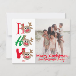 Ho Ho Ho God Jul Renfamilj Foto Julkort