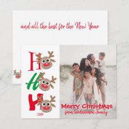 Ho Ho Ho God Jul Renfamilj Foto Julkort