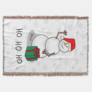 Ho Ho Ho God jul Santa Cute Snögubbe Filt