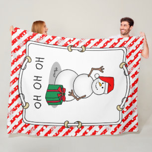 Ho Ho Ho God jul Santa Cute Snögubbe Fleecefilt