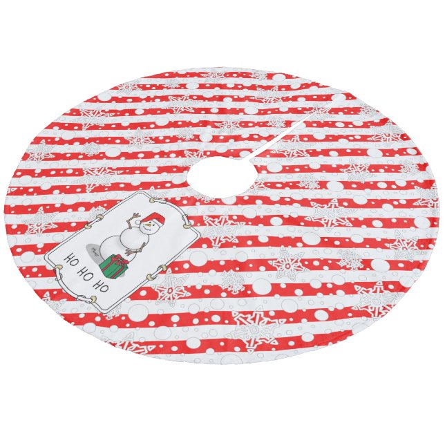 Ho Ho Ho God jul Santa Cute Snögubbe Julgransmatta Fleece (Vinklad)