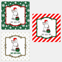 Ho Ho Ho God jul Santa Cute Snögubbe Klistermärke