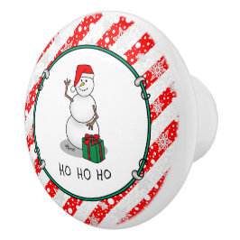 Ho Ho Ho God jul Santa Cute Snögubbe Knopp