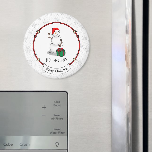 Ho Ho Ho God jul Santa Cute Snögubbe Magnet (In Situ (Fridge))