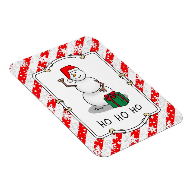 Ho Ho Ho God jul Santa Cute Snögubbe Magnet (Högersidan)