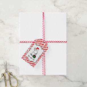 Ho Ho Ho God jul Santa Cute Snögubbe Presentetikett