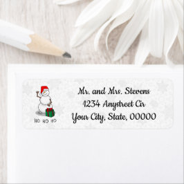 Ho Ho Ho God jul Santa Cute Snögubbe Returadress Etikett