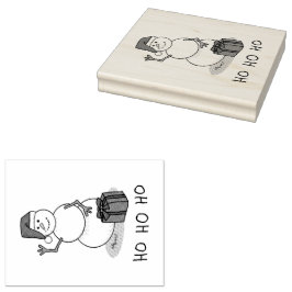 Ho Ho Ho God jul Santa Cute Snögubbe Stämpel