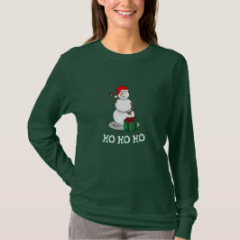 Ho Ho Ho God jul Santa Cute Snögubbe T Shirt