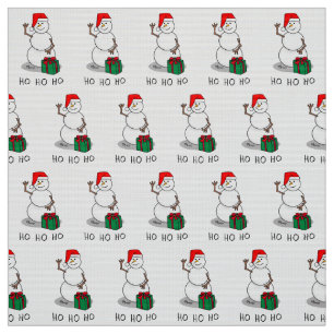 Ho Ho Ho God jul Santa Cute Snögubbe Tyg