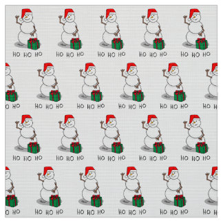 Ho Ho Ho God jul Santa Cute Snögubbe Tyg
