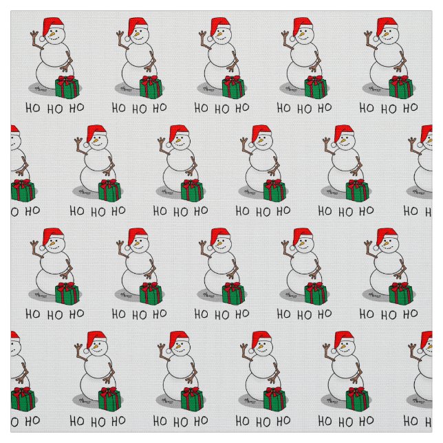 Ho Ho Ho God jul Santa Cute Snögubbe Tyg (Provkarta)