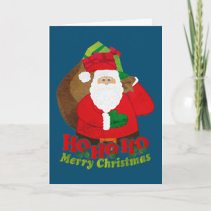 Ho Ho Ho God jul Santa sack-flottkort Helgkort