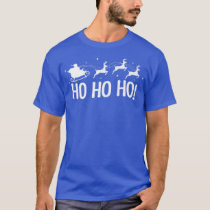 Ho Ho Ho God jul Santa's Reindeer Sleigh I T Shirt