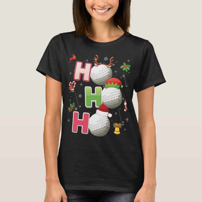 Ho Ho Ho Golf Boll jultomten Elf Reindeer Me T Shirt (Framsida)