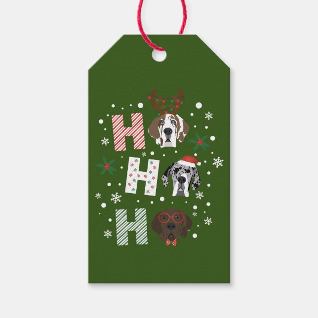 Ho Ho Ho Great dane God jul Presentetikett (Framsidan)