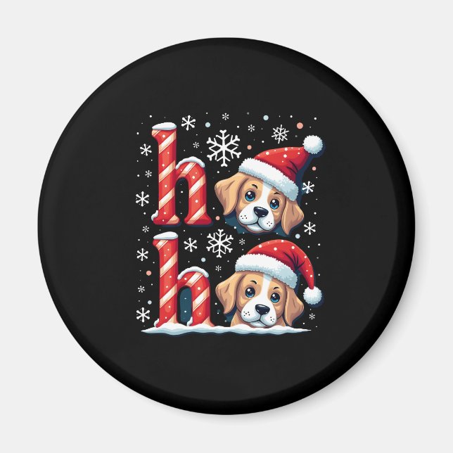 Ho Ho Ho Great Pyrenees Dog Lover Christmas Santa  Magnet (Framsidan)