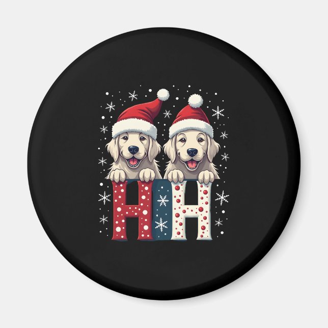 Ho Ho Ho Great Pyrenees Dog Lover Christmas Santa  Magnet (Framsidan)