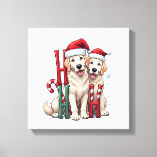 Ho Ho Ho Great Pyrenees Hundälskare Jul Santa Canvastryck