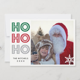 Ho Ho Ho grönt kort för buffelplädfoto
