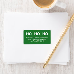 Ho Ho Ho grönt roligt söt jul-Returadress Adressetikett