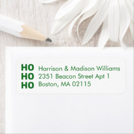 Ho Ho Ho grönt, vit julafton Returadress Etikett