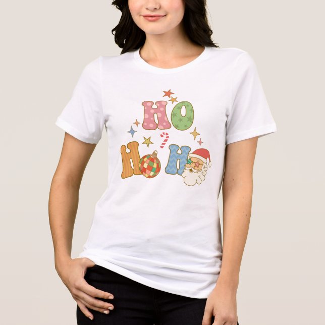 Ho Ho Ho Groovy God jul T Shirt (Framsida)