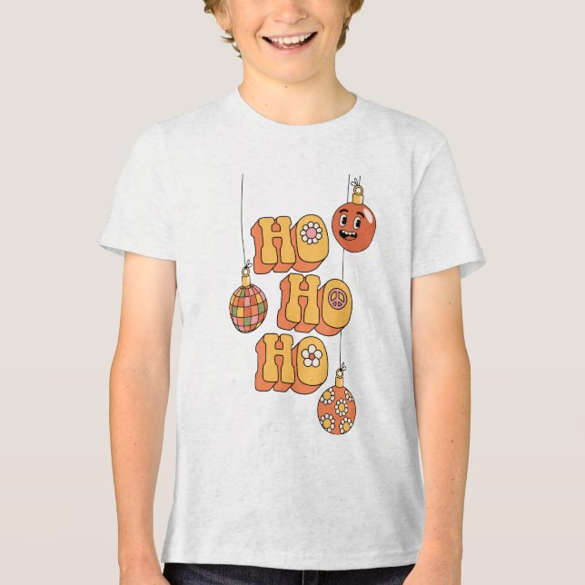 Ho Ho Ho - Groovy jul Cheer T Shirt (Framsida)