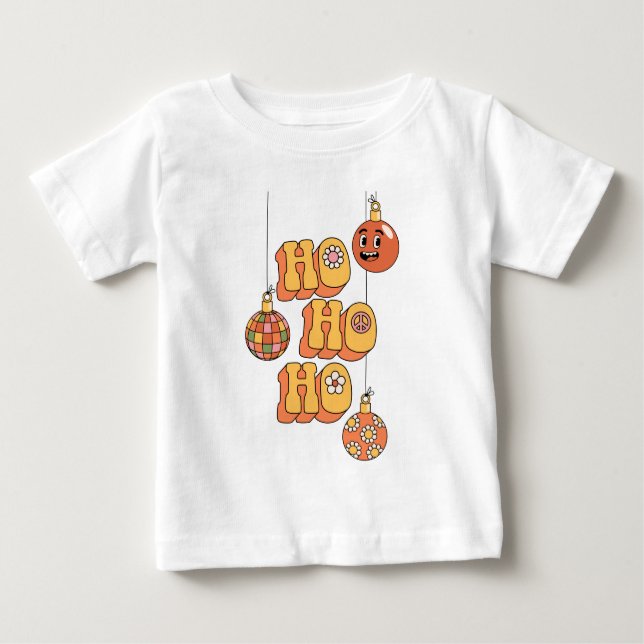Ho Ho Ho - Groovy jul Cheer T Shirt (Framsida)