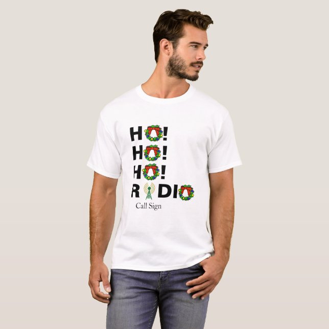 Ho! Ho! Ho!  Ham Radio-jullens T-shirt-anropssigna Tröja (Hel framsida)