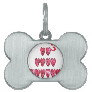 Ho Ho Ho Hearts Collection. ID-bricka Husdjur