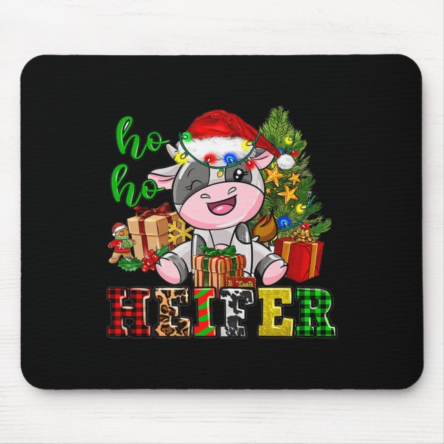 Ho Ho Ho Heifer Christmas Cow Santa Hat Farm Life  Musmatta (Framsidan)