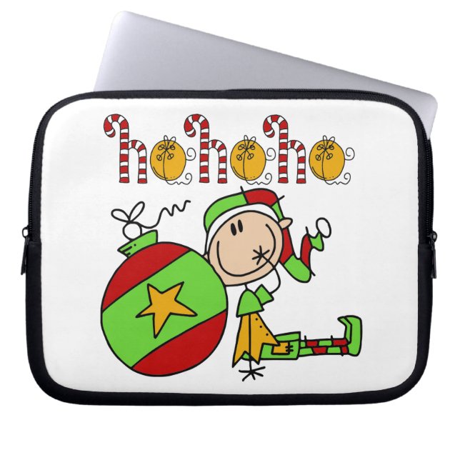 Ho Ho Ho Helgdag Cute Festive Elf Laptop Fodral (Framsidan)