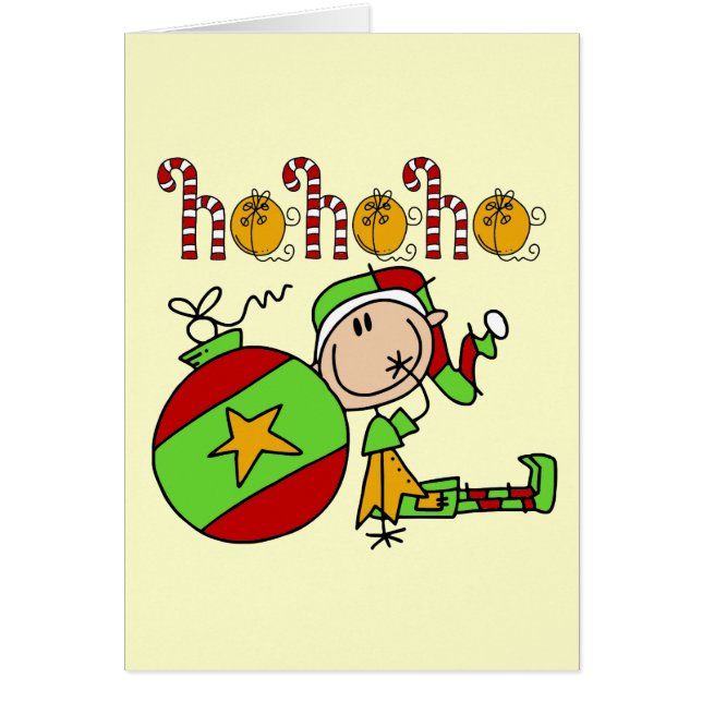 Ho Ho Ho Helgdag Elf Hälsningskort (Framsidan)