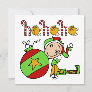 Ho Ho Ho Helgdag Elf Julkort