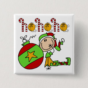 Ho Ho Ho Helgdag Elf Knapp