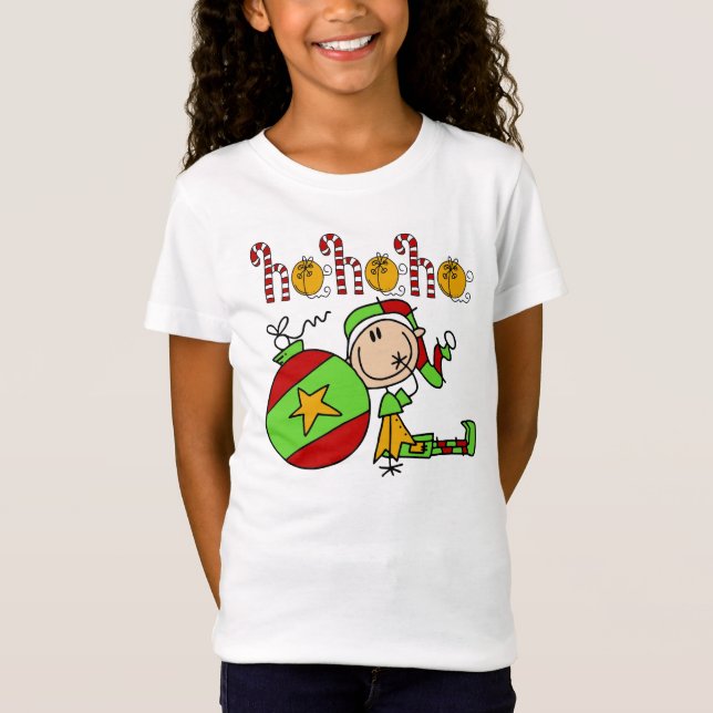 Ho Ho Ho Helgdag Elf T Shirt (Framsida)