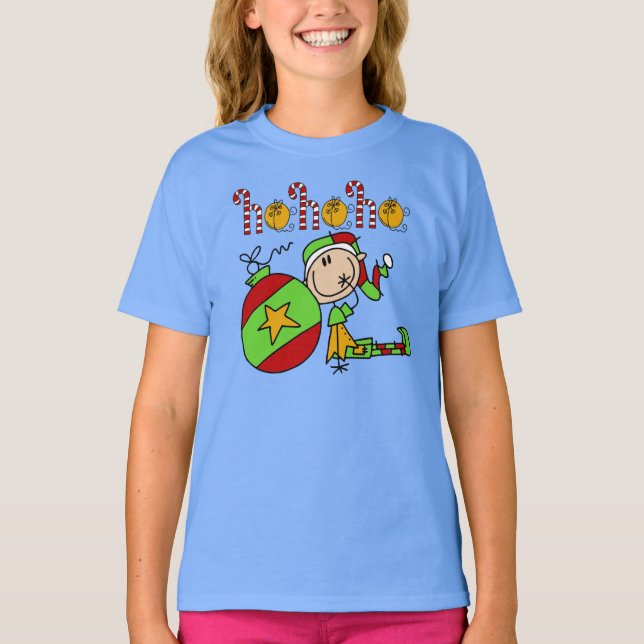 Ho Ho Ho Helgdag Elf T-shirt (Framsida)