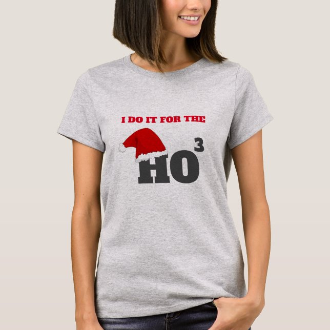 Ho Ho Ho | Helgdag Gift med julklapp T Shirt (Framsida)