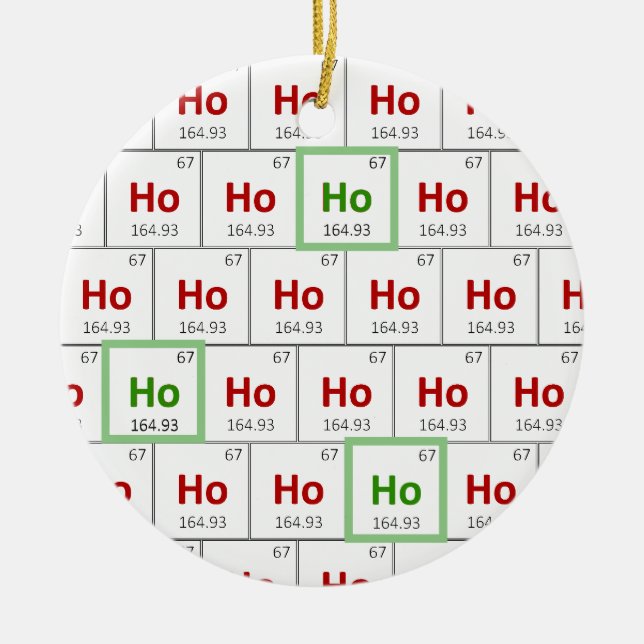 ’Ho Ho Ho’ Helgdag Periodic Bord Ornament (Framsidan)
