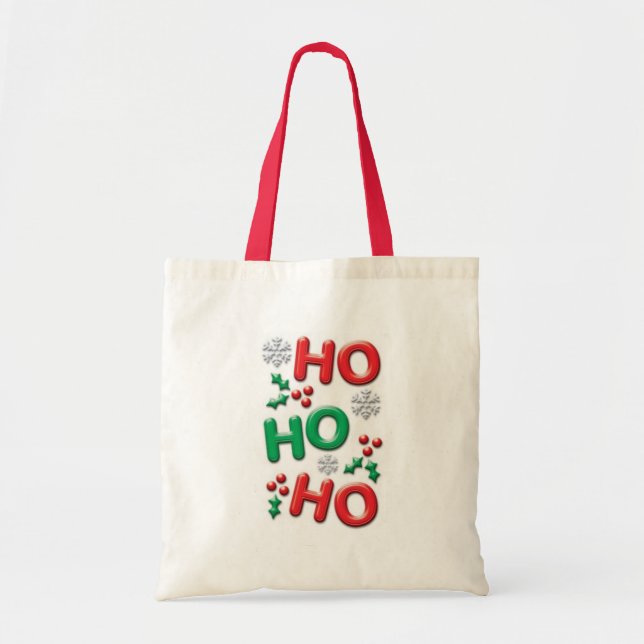 Ho - Ho - Ho Helgdag Tote Bag Tygkasse (Framsidan)
