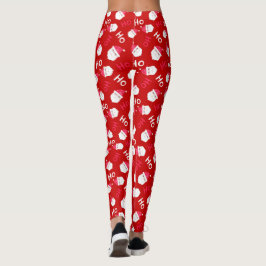 Ho Ho Ho Ho Cute Santa Head Mönster Leggings