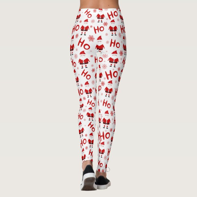Ho Ho Ho Ho Ho Santa Claus-julen Mönster Leggings (Baksida)
