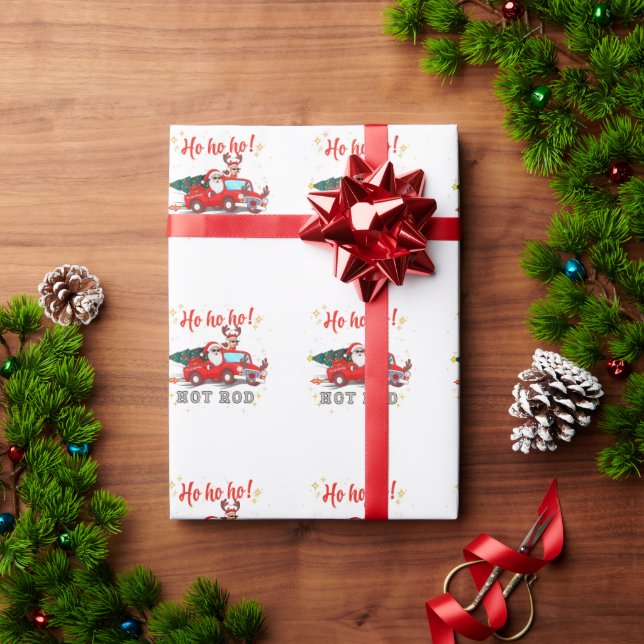 Ho ho ho ho Hot rod jultomten Reindeer Lastbil Presentpapper (Julgåva)