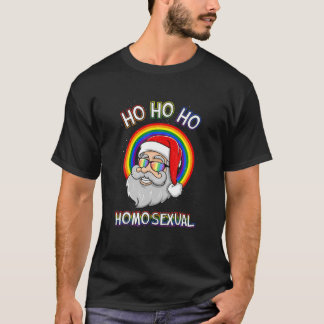 Ho Ho Ho Homosexual Holigays LGBT Ugly Christmas S T Shirt